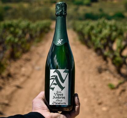 Vives Ambrós en sus viñedos.