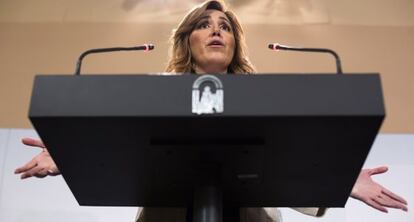 La presidenta Susana Díaz, este martes tras el Consejo de Gobierno.