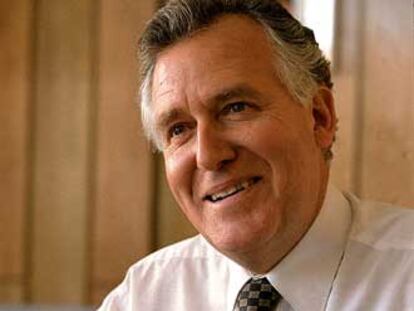El ministro británico Peter Hain, en Madrid en 2001.