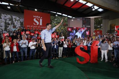 Sánchez durante el mítin de ayer en Valladolid.