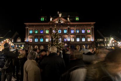 El ayuntamiento de Gengenbach (Alemania) decorado de Navidad. 
