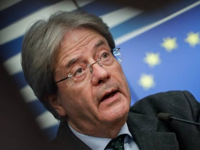 El comisario europeo de Economía, Paolo Gentiloni, durante una rueda de prensa en Bruselas.