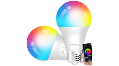 Bombillas Antela inteligentes, con control de voz, control remoto, ahorro energético y luces de colores regulables
