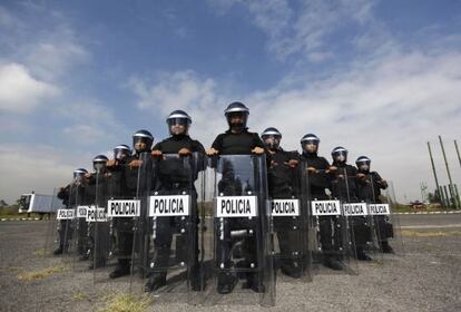 A group of Mexico City police officers photographed on October 15.