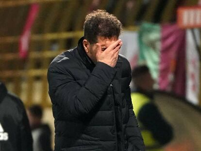 Simeone, durante el partido de Copa contra la Cultural.