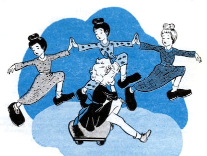 Iilustración de L. de Ben para <i>Celia</i> <i>en el colegio,</i> de Elena Fortún.