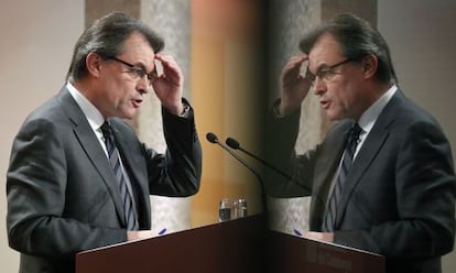 Catalan premier Artur Mas in the Generalitat&rsquo;s press room on Friday. 