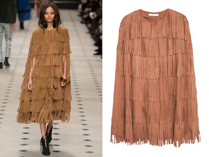 Capa con flecos

	No es un básico pero puede aportar un toque diferente (y boho) a cualquier estilismo. Mango clona por 74,99 euros el diseño de Burberry Prorsum.