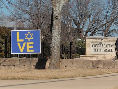 La sinagoga de Colleyville, Texas, donde se produjo el secuestro el pasado sábado.