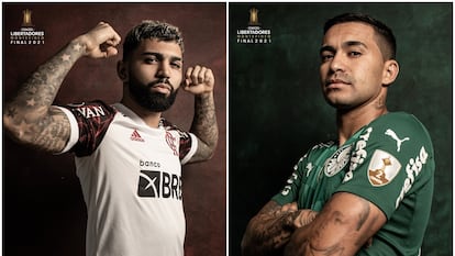Gabigol, do Flamengo e Dudu, do Palmeiras. Protagonistas brasileiros da final na Libertadores.