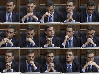 El presidente del Gobierno, Pedro Sánchez, durante el debate de los Presupuestos.