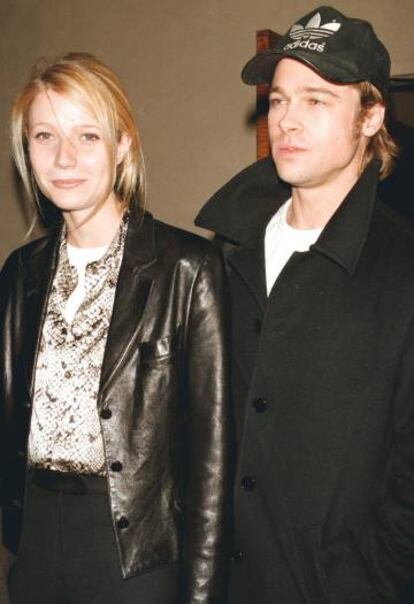Gwyneth Paltrow y Brad Pitt, en 1997.