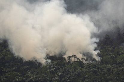 Un fuego en la región de Porto Velho.