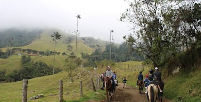 Paseo a caballo por uno de los caminos del parque.