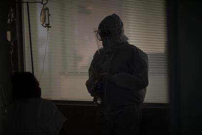 Trabajadoras en el área covid del hospital materno Mónica Pretelini Sáenz den Estado de México.