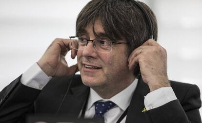 Carles Puigdemont in the European Parliament earlier this week.