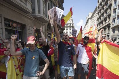 Manifestación de la asociación 'Hablamos español' en Barcelona.