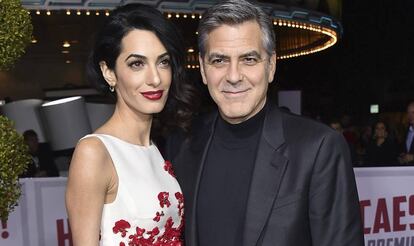 Amal Clooney y George Clooney, en Los Ángeles.