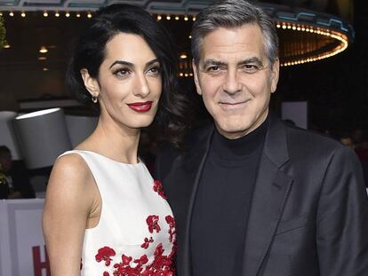 Amal Clooney y George Clooney, en Los Ángeles.