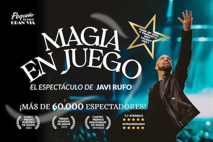 Cartel del espectáculo 'Magia en juego' de Javi Rufo