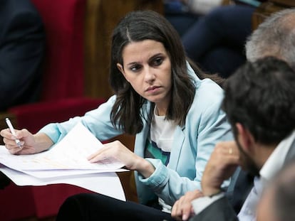 In&eacute;s Arrimadas, el jueves en el Parlament.