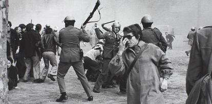 Actuació policial contra manifestants l'1 de febrer de 1976 a Barcelona.