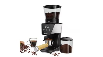 Vista del molinillo de café eléctrico con descuento en AliExpress.