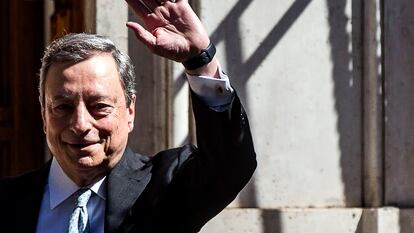 Draghi, a su llegada a Roma el pasado 30 de junio tras abandonar la cumbre de la OTAN en Madrid.