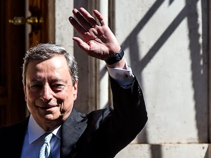 Draghi, a su llegada a Roma el pasado 30 de junio tras abandonar la cumbre de la OTAN en Madrid.