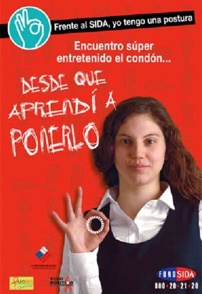 Cartel de la campaña contra el sida en Chile.