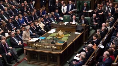 Intervención de Theresa May en el Parlamento británico.