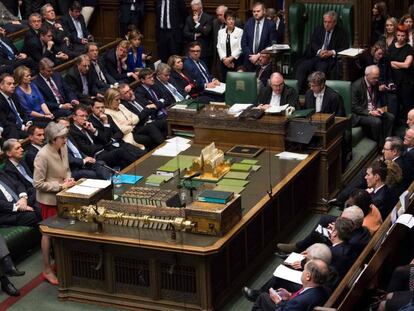 Intervención de Theresa May en el Parlamento británico.