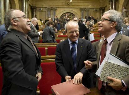 Josep Lluis Carod Rovira, José Montilla y Joan Saura.