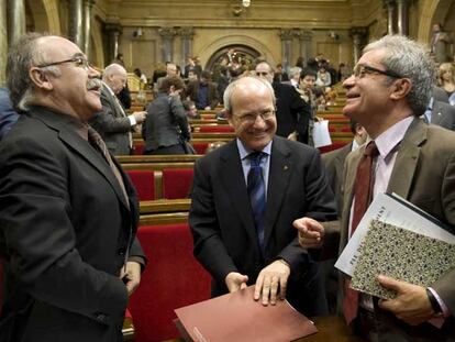 Josep Lluis Carod Rovira, José Montilla y Joan Saura.