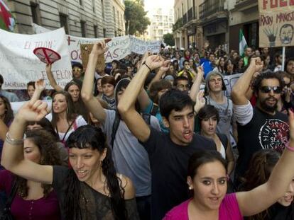 Protesta de estudiantes en Sevilla.