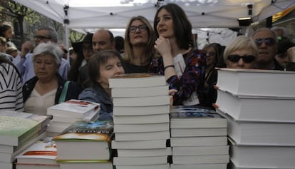 Libros el pasado Sant Jordi en Barcelona.