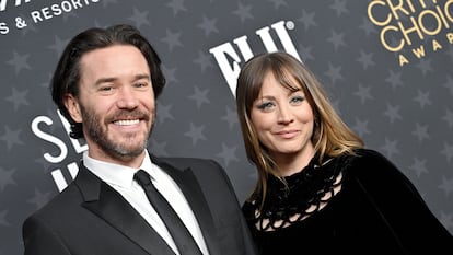 Tom Pelphrey and Kaley Cuoco on January 15 at the Critics Choice Awards ceremony in Los Angeles, California.