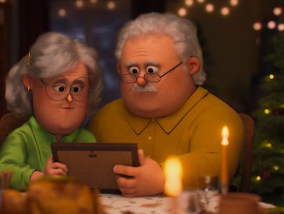 La pareja de abuelitos protagonistas del anuncio navideño de Suchard.