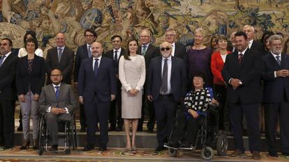 La reina Letizia, el viernes, con una representaci&oacute;n de la Asamblea General Anual del Foro Europeo de la Discapacidad.