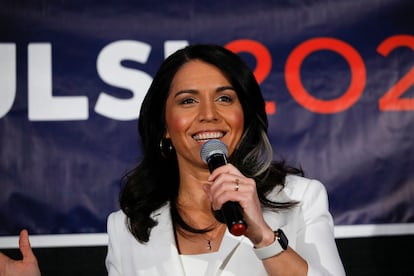 La candidata demócrata Tulsi Gabbard, en Detroit este martes.