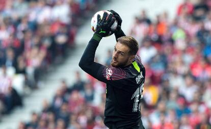 Oblak, durante el Atlético-Celta.