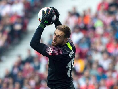 Oblak, durante el Atlético-Celta.