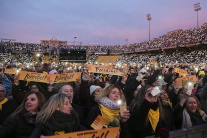 Concert a Barcelona organitzat per l'ANC per reclamar l'alliberament dels exconsellers i líders sobiranistes empresonats.