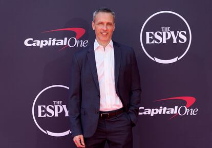 James Pitaro, President of ESPN Inc. arrives at the ESPY awards on Wednesday, July 12, 2023, at the Dolby Theatre in Los Angeles.