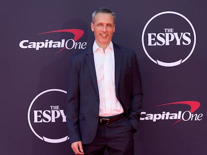 James Pitaro, President of ESPN Inc. arrives at the ESPY awards on Wednesday, July 12, 2023, at the Dolby Theatre in Los Angeles.