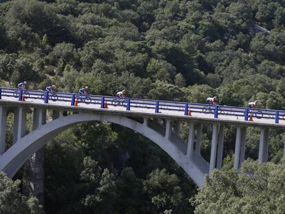 El pelot&oacute;n, durante la 16&ordf; etapa.