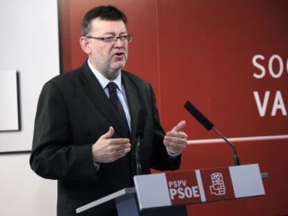 Ximo Puig, en la sede del PSPV-PSOE de Valencia.
