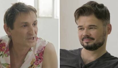 Albert Pla i Gabriel Rufián al programa 'La fábrica'.