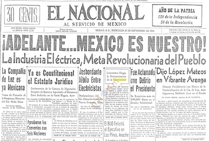 López Mateos electricidad y compañía de luz en el periódico El Nacional