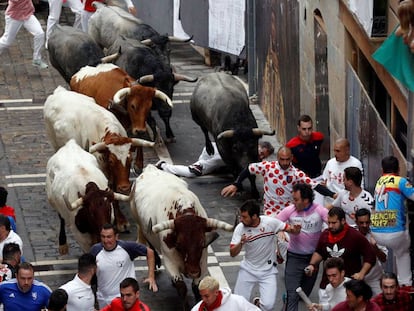 Los cabestros, por delante de los toros de José Escolar, el pasado día 9.